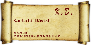 Kartali Dávid névjegykártya